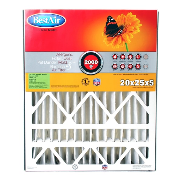 Bestair 20 in. W X 25 in. H X 5 in. D 11 MERV Pleated Air Filter 1 pk AB2025-11R - main
